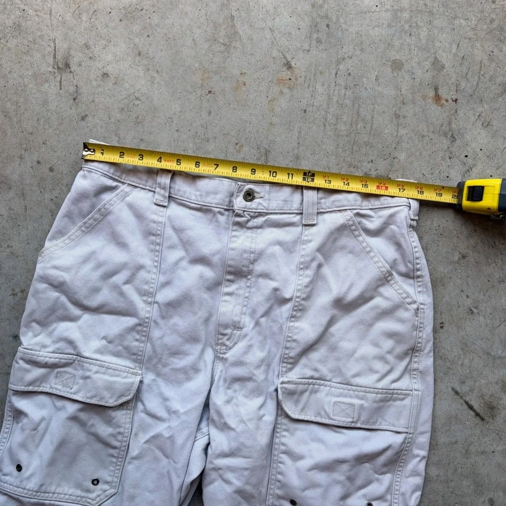 Vintage Lee Dungarees Mens‎ Cargo Pants Khaki Wide Leg Relaxed Workwear 36x27